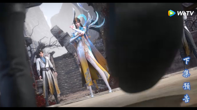 Feng Qinger bersiap menghadapi Xiao Yan. [WeTV]